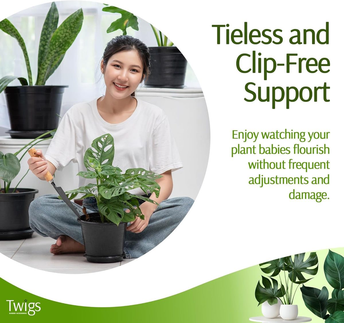 Twigs - Monstera Plant Support Stakes for Indoor & Outdoor Plants, Gardening Supplies, Garden