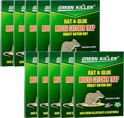 10-Pack Large Mouse Glue Traps with Enhanced Stickiness, Rat Snake Sticky Pad Board for House
