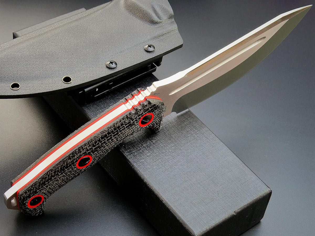Eafengrow EF137 Fixed Blade Knife, N690 Steel Blade,Micarta Handle Full Tang EDC Fixed Knifes for