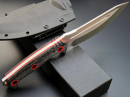 Eafengrow EF137 Fixed Blade Knife, N690 Steel Blade,Micarta Handle Full Tang EDC Fixed Knifes for