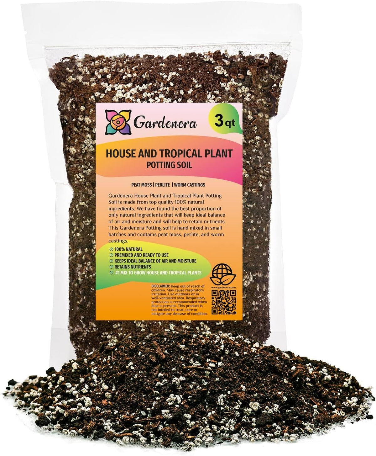 Gardenera House Plant and Tropical Plant Potting Soil - Re-Potting Soil for All Types of Indoor