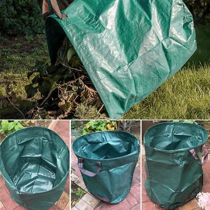 2-Pack 72 Gallons Leaf Bags, Reusable Yard Waste Bags, Heavy Duty Upright Lawn Bags with 4 Handles