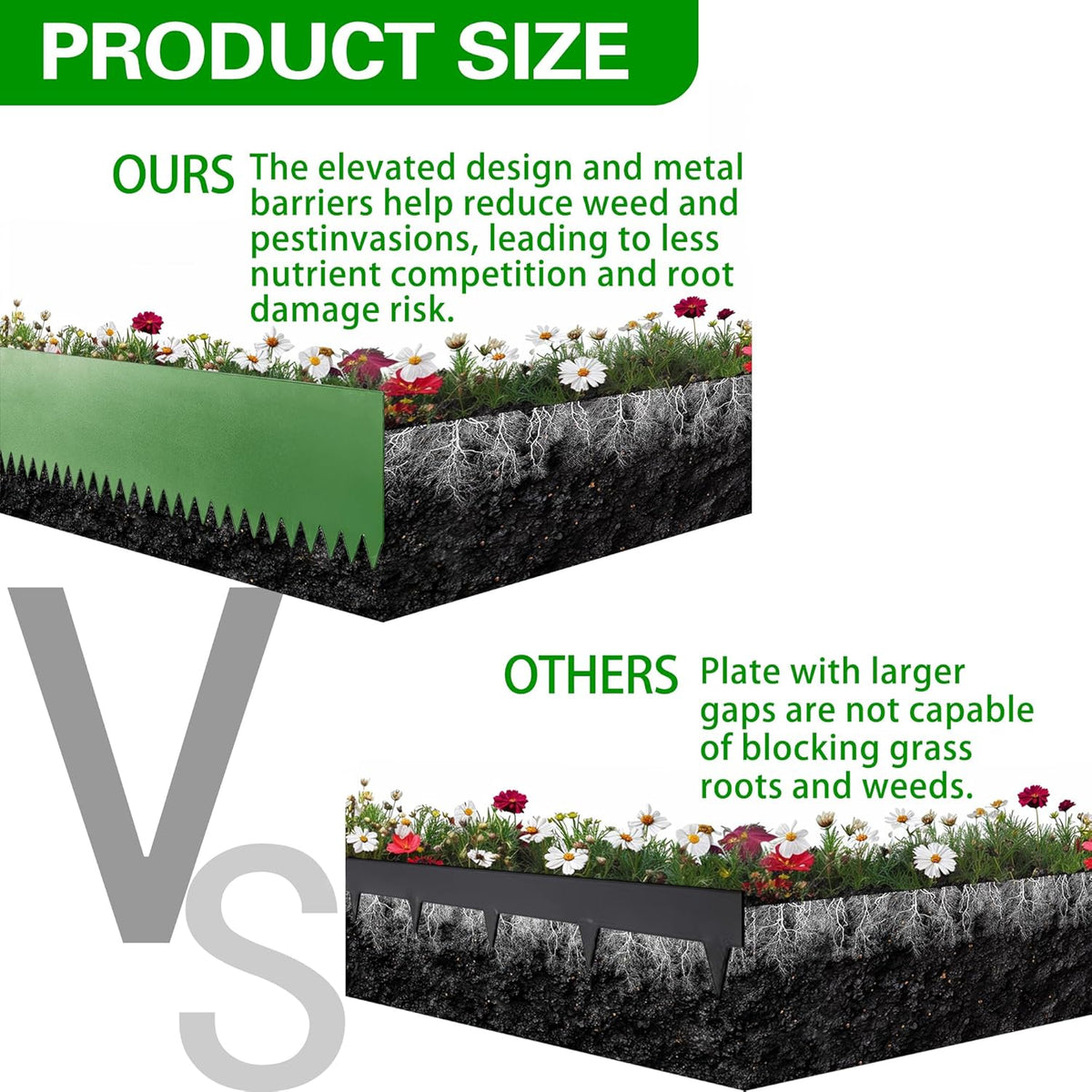 Metal Landscape Edging 6 Pack 40" L x 6" H,Galvanized Bendable Metal Garden Edging,Hammer- in Steel