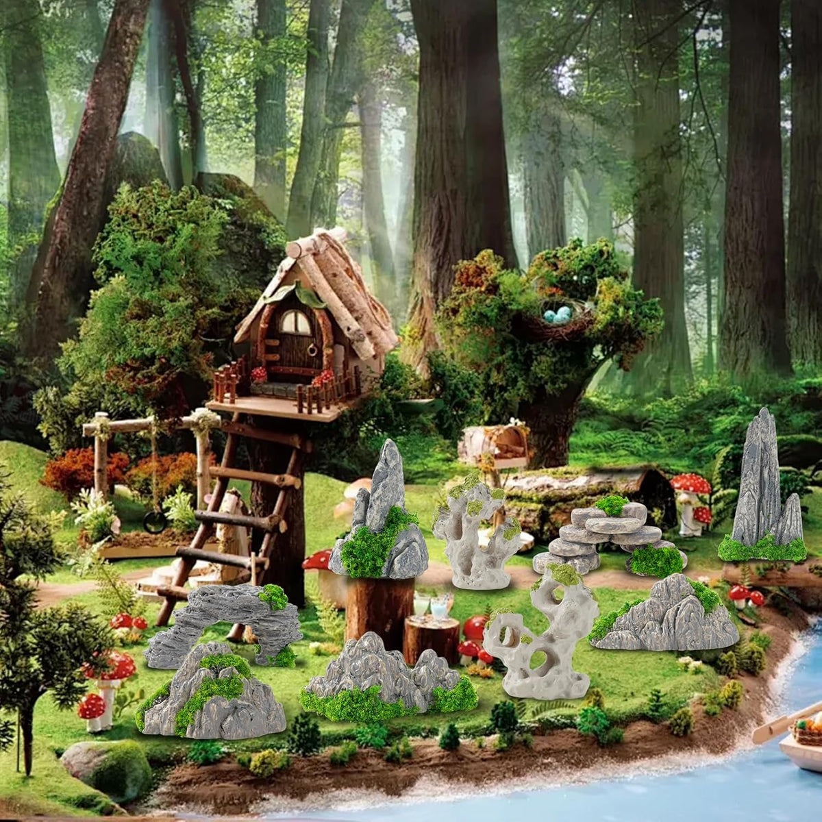 27 Pcs 9 Styles Zen Garden Accessories, Miniature Rockery Decoration Mini Garden Accessories for