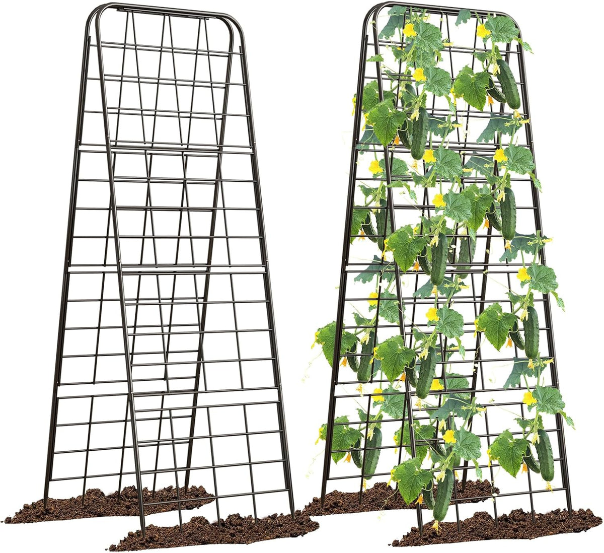 Heavy Duty 50"x17" Adjustable A-Frame Trellis for Climbing Plants – Rust-Proof Metal Garden Trellis