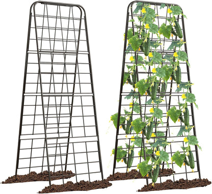 Heavy Duty 50"x17" Adjustable A-Frame Trellis for Climbing Plants – Rust-Proof Metal Garden Trellis