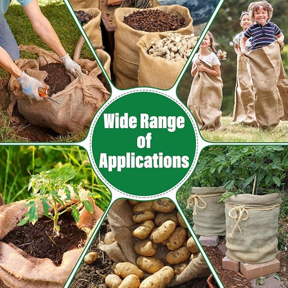 Riare 2 Packs 45 × 70 Inch Burlap Winter Plant Cover Bags with Drawstring- Reusable Large Burlap