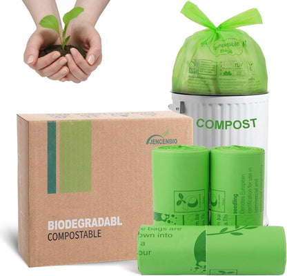 Compost Bags 4-5 Gallon with Handles Tie Extra Thick 0.78 Mils Wastebasket Liners Bags for Kitchen