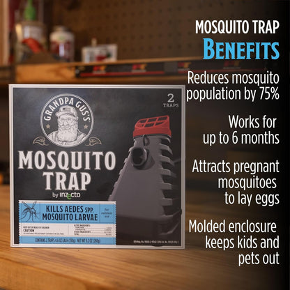 Grandpa Gus’s Mosquito Trap - Effective Long Term Outdoor Mosquito Control Killer Trap, Eco