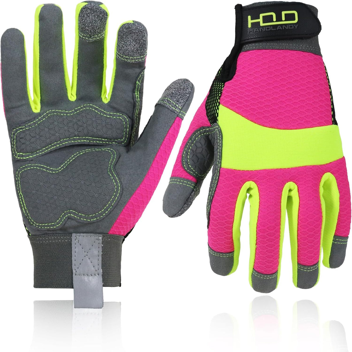 HANDLANDY Women Safety Work Gloves Utility Touch Screen Working Grip Glove for Yardwork Gardening