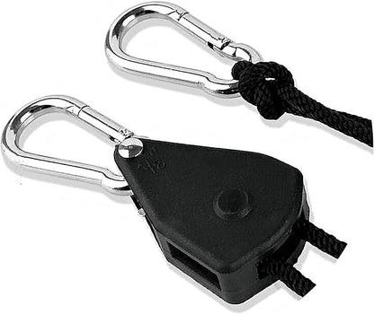 2 Pair of 1/8 inch Adjustable Rope Hanger Heavy Duty for Grow Light Rope Hangers Loose-Proof Design