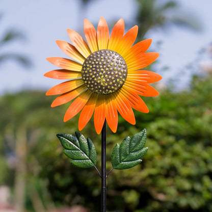 Sunflower Wind Spinner,Garden Windmills and Spinners for Yard,Metal Flowers for Outside,Metal