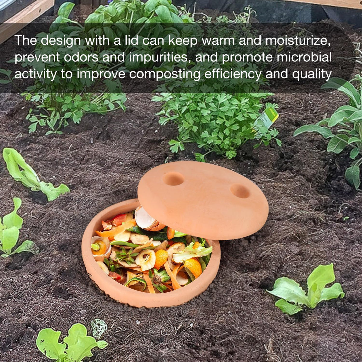 Underground Worm Farm 10 * 4.13 * 4.13Inch Garden Composting bin Ceramics Outdoor Gardening Compost