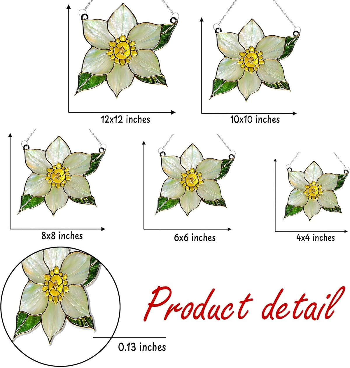 Narcissus December Birth Month Flower Acrylic Suncatcher Stained Glass Effect Window Car Hanging