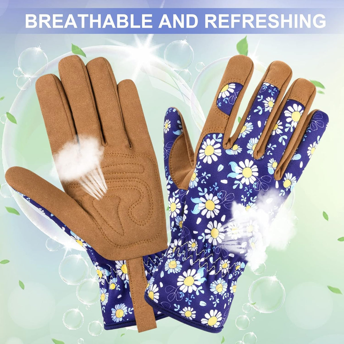 Womens Gardening Weeding Working Gloves, Leather Garden Glove for Women Thorn Proof No Stab for