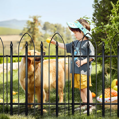 Garden Fence 32 inch H x 24 inch W (5 Panels, Total 10 feet), Metal Decorative Border Folding