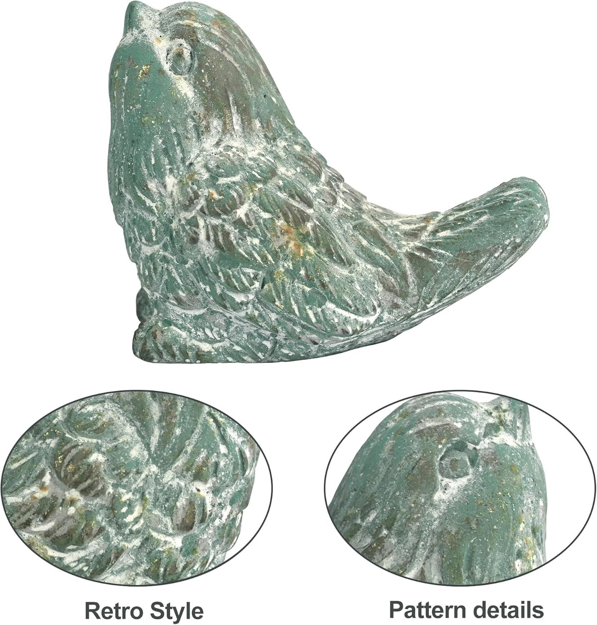 BIG FORTUNE Outdoor Bird Statues Bird Decor Figurines for Home Cement Bird Sculpture for Patio Yard