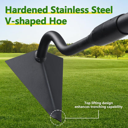 Garden Hoe, 59 Inch Triangle Warren Hoes for Cutting Trenches, Digging, Loosen The Soil, Weeding