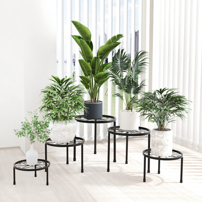 Linpla 5-Pack Decent Metal Plant Stands, Heavy Duty Flower Pot Stands for Multiple Plant, Anti-Rust