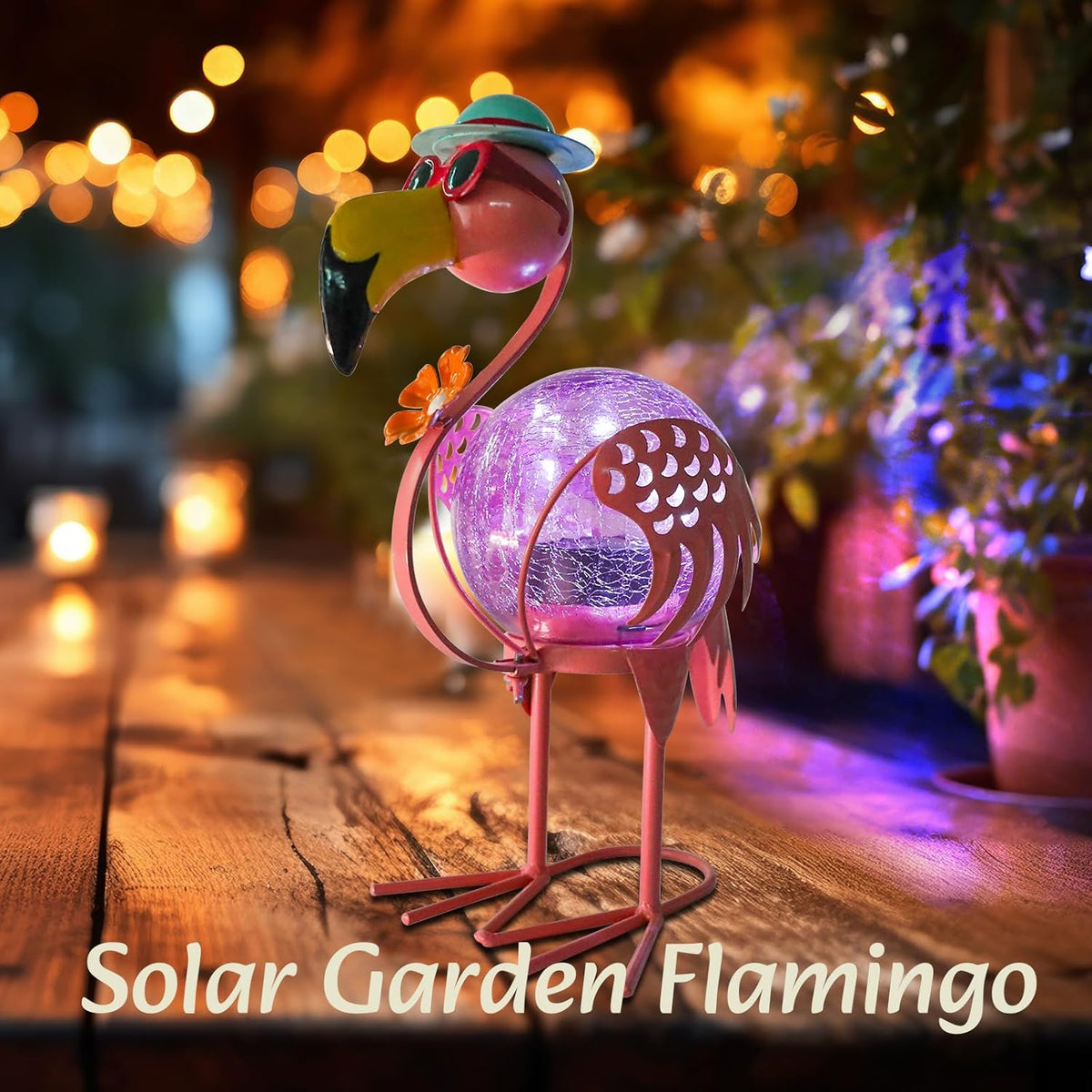 MUMTOP Flamingo Solar Lights Outdoor, Decorative Waterproof LED Solar Lanterns for Patio Garden