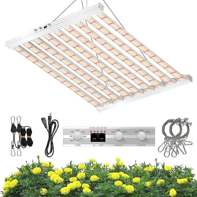 SZHLUX 620W LED Grow Light 4×6ft Daisy Chain Dimming Full Spectrum Grow Light for Indoor Plants