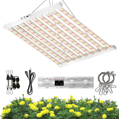 SZHLUX 620W LED Grow Light 4×6ft Daisy Chain Dimming Full Spectrum Grow Light for Indoor Plants