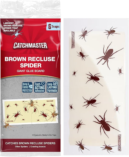 Catchmaster Brown Recluse Spider Giant Glue Boards 6Pk, Adhesive Bug Catcher, Insect, Scorpion