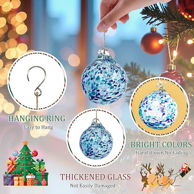 Hand Blown Glass Gazing Balls for Garden Hanging Friendship Balls Christmas Ball Ornaments for Xmas