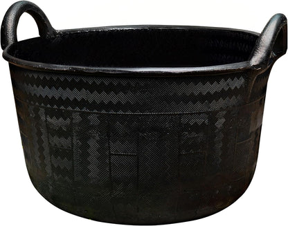 Large Bucket with Handles - 30L/8-Gal Natural Rubber Bucket - Multi Use Yard Waste Bin, Harvesting