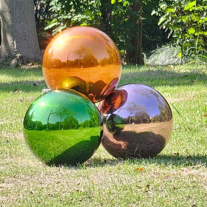 Stainless Steel Gazing Globe Mirror Ball, Decorative Gazing Balls for Garden, Reflective Smooth