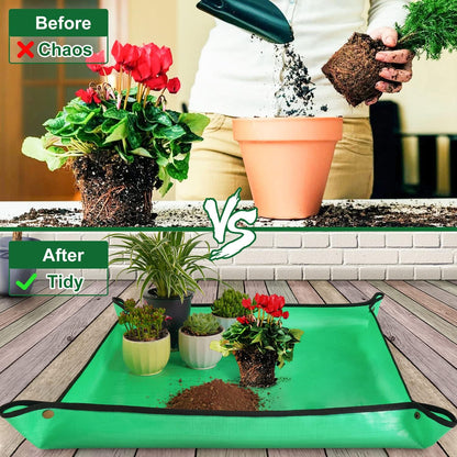 Repotting Mat for Indoor Plant Transplanting and Mess Control 27"x 27" Thickened Waterproof Potting