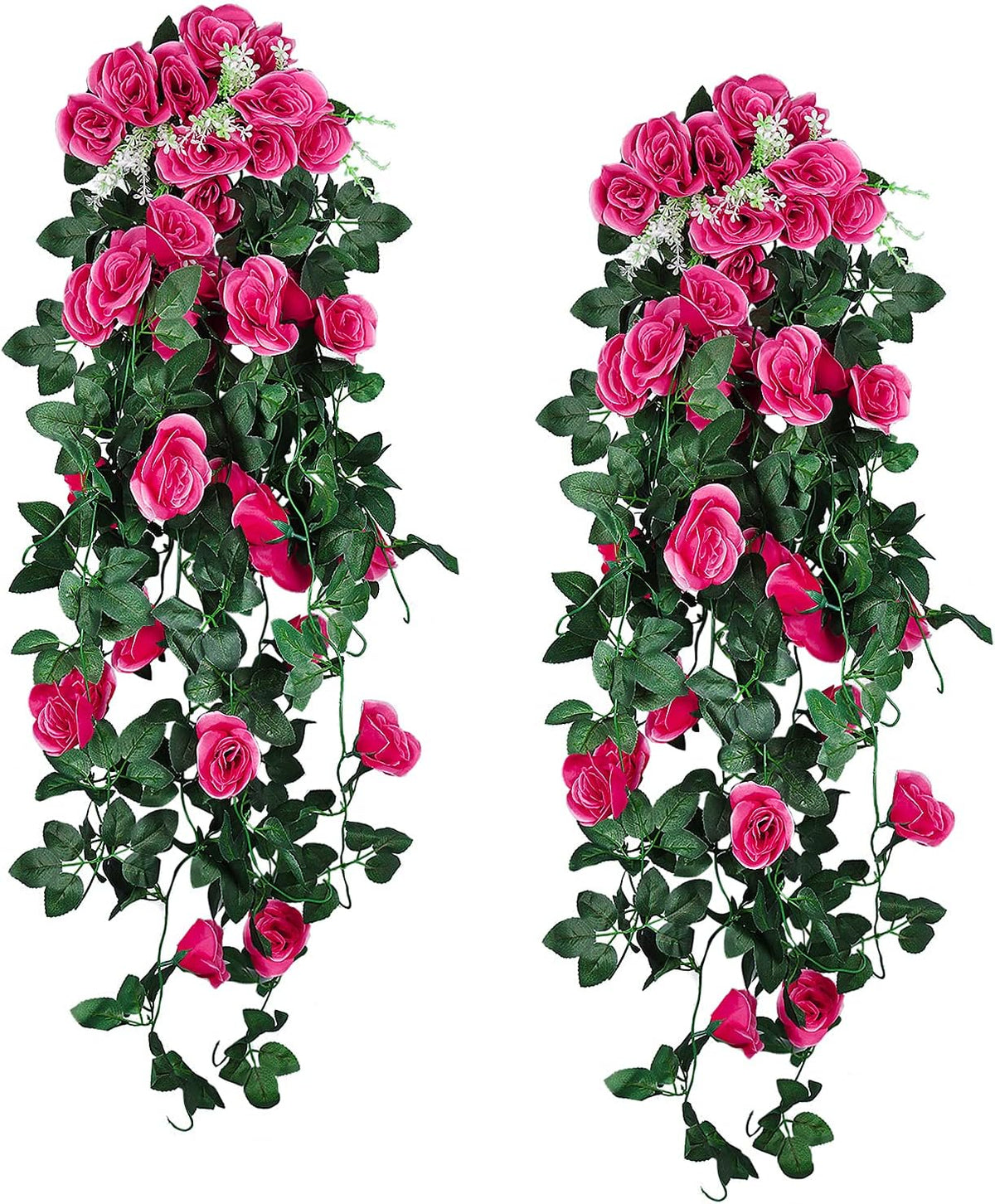 RECUTMS 2PCS Artificial Hanging Flowers 3.3Ft Fake Flower Plants for Home Room Garden Wedding