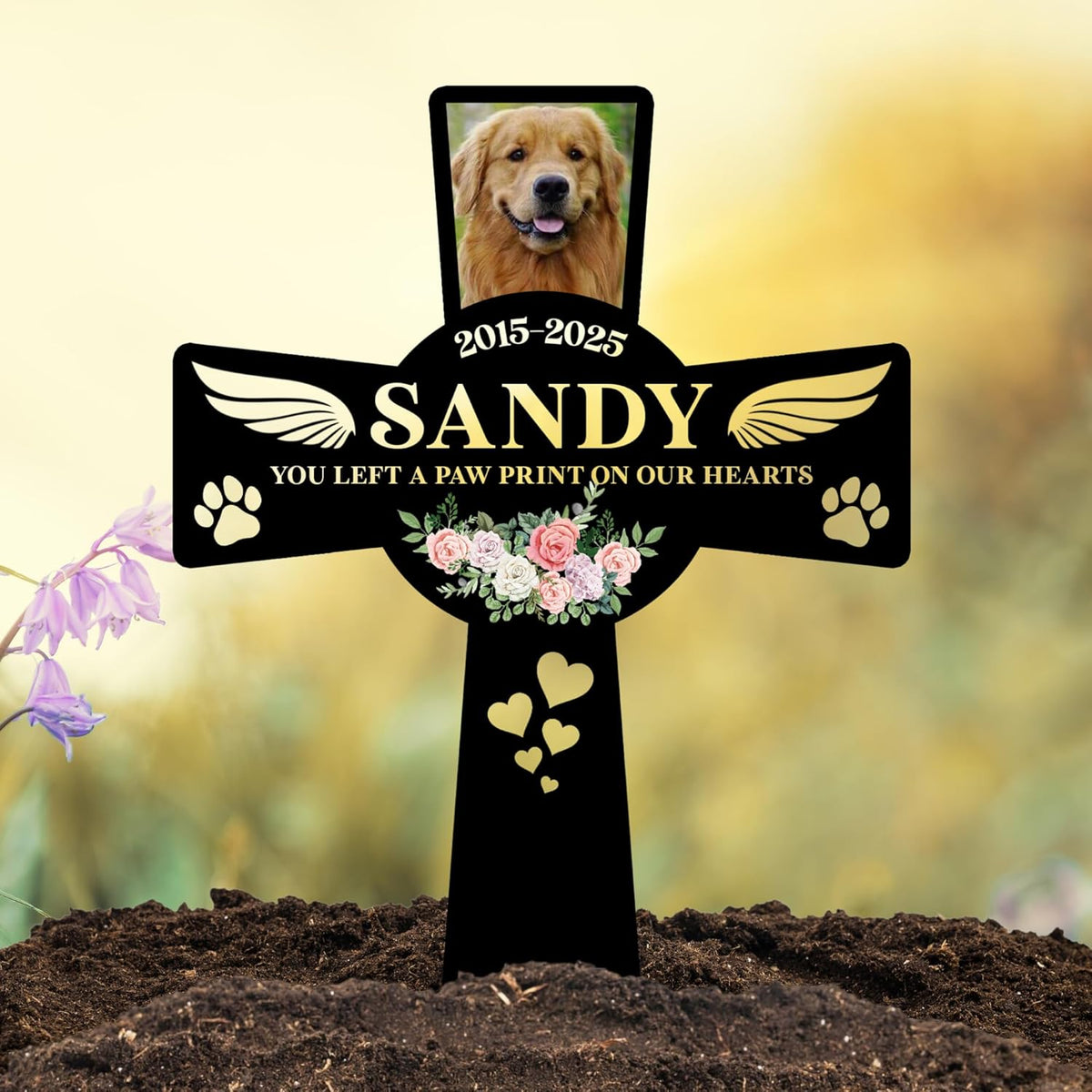 Pet Grave Marker Dog – Custom Dog Tombstones for Graves Outdoor with Name and Date, Dogs Memorial