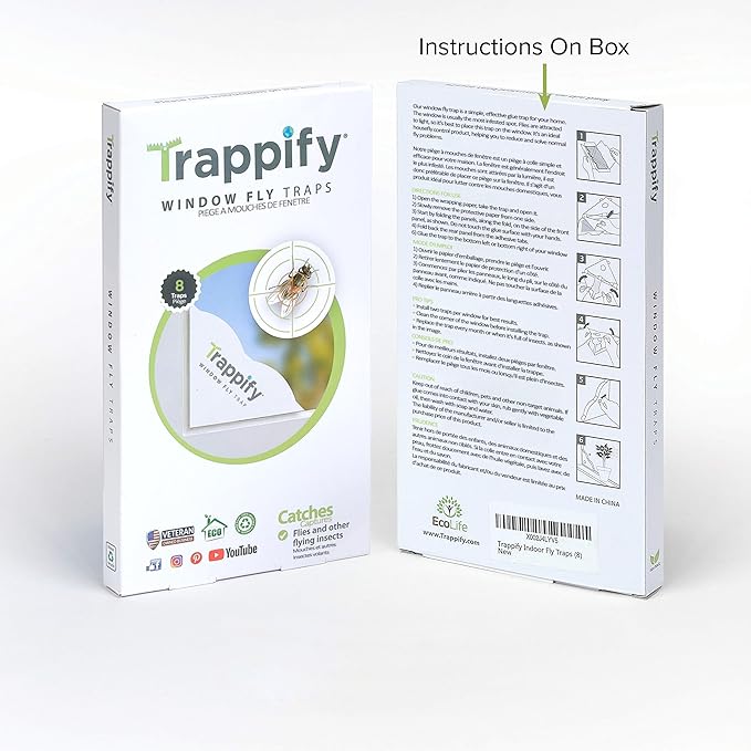 Trappify Fly Trap Indoor: Window Fly Traps for Home | Fruit Fly Traps for Indoors, Gnat Traps for