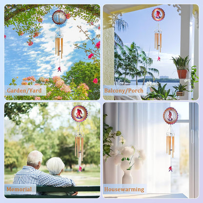 Wind Chimes for Outside with Bigfoot Wind Spinner, Unique Big Foot Wind Chime Gifts for Men Dad