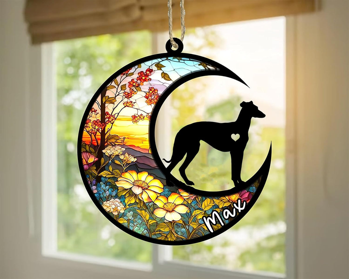 Personalized Dog Memorial, Custom Name Whippet Dog Christmas Ornament with Name, Custom Breeds, Pet