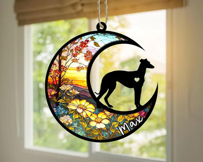 Personalized Dog Memorial, Custom Name Whippet Dog Christmas Ornament with Name, Custom Breeds, Pet