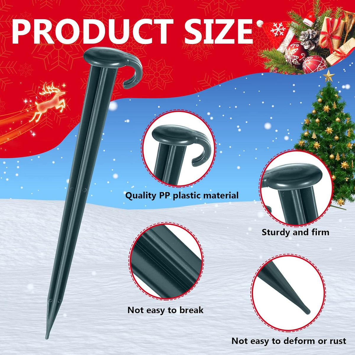 Vicenpal 24 Pcs 7 Inch Plastic Yard Stakes Inflatables Heavy Duty Plastic Garden Stakes for Tent
