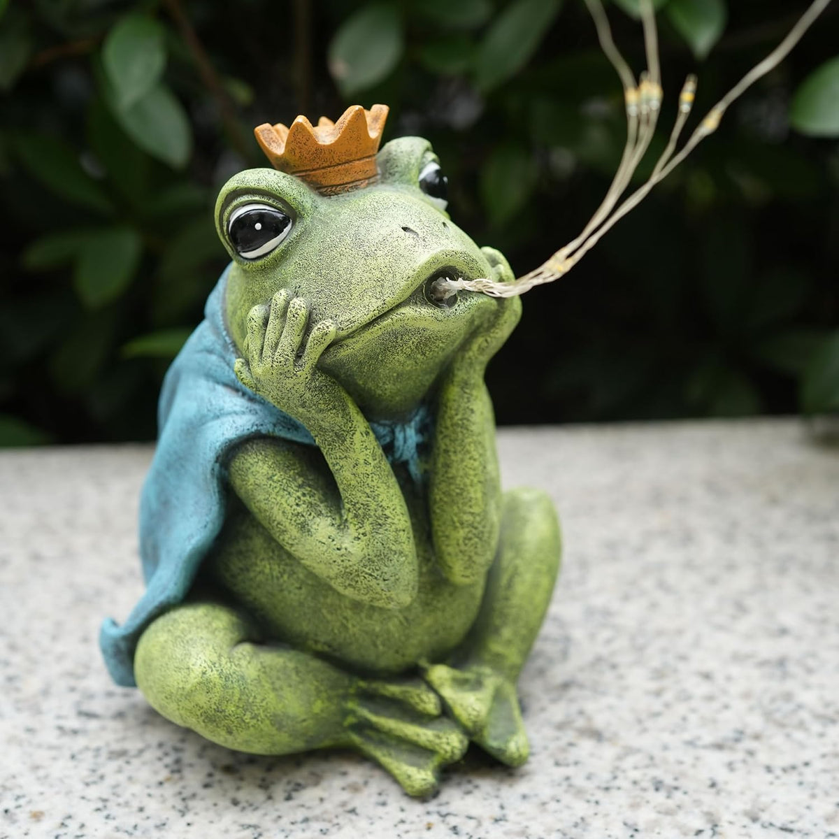 Solar Garden Decor Frog Prince Statue Outdoor, Birthday Gifts for Women Mom Grandma Senior Elder