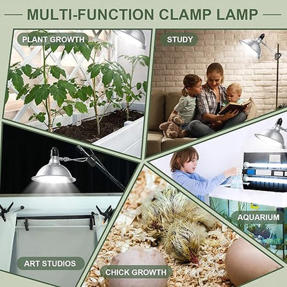 Macarrie 8 Pack Clamp Lamp Light with Aluminum Reflector, 6ft SPT-2 18awg Cord and Adjustable Stand
