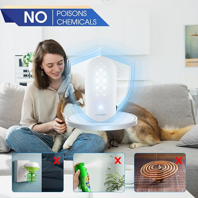 X-PEST Fly Trap Indoor, Gnat Traps with Light Tube, Plug in to Catch Flying Insects, Like Flies