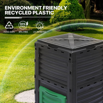 MoNiBloom 80 Gallon Large Compost Bin, BPA Free Outdoor Composting Tumblers for Garden Patio