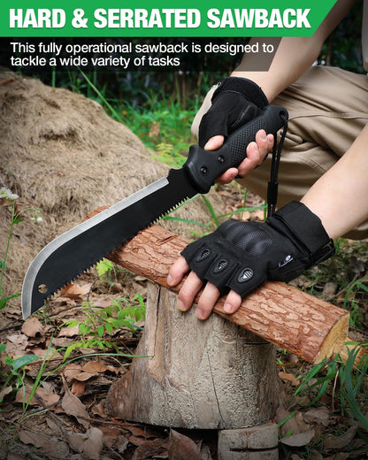 MOSSY OAK Machete with Saw, 19" Sharp Machete with Sheath, Ergonomic No-Slip Handle, Machetes for