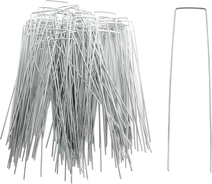 200 Pack 8 Inch Landscape Staples - Heavy Duty 11 Gauge Galvanized Steel Garden Stakes Staples