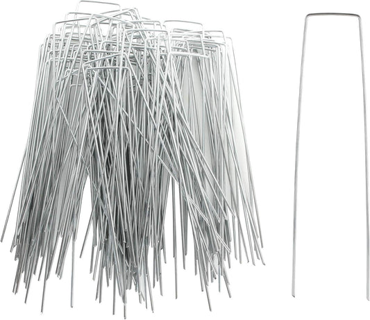 200 Pack 8 Inch Landscape Staples - Heavy Duty 11 Gauge Galvanized Steel Garden Stakes Staples