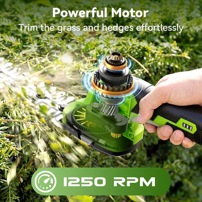 2 in 1 Hedge Trimmer Cordless, 7.2V Electric Grass Cutter Hedge Shears, Handheld Shrub Bush