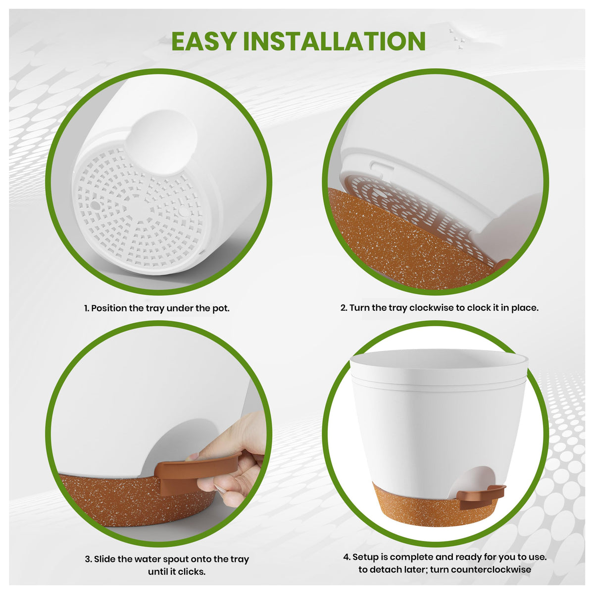 Utopia Home Self Watering Pots for Indoor Plants 6.8"/6.4"/5.9"/5.5"/4.9" Set of 5, Planters for