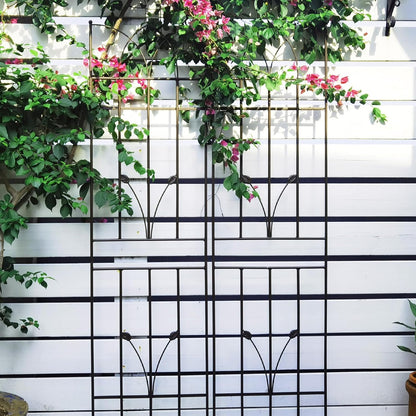4 Pack Metal Garden Trellis 71" Black Fence Rustproof Garden Trellis for Climbing Plants Support