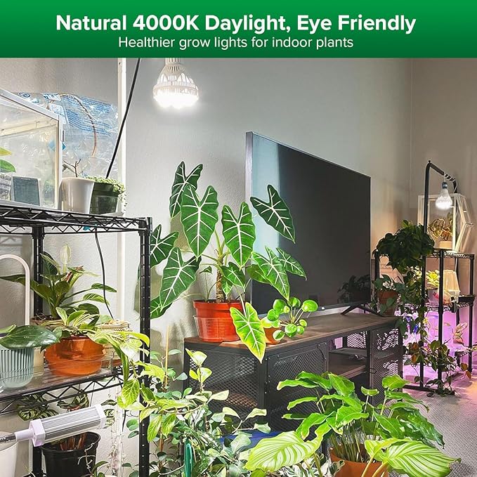 SANSI Grow Lights for Indoor Plants Full Spectrum, 36W Grow Light Bulb (400 Watt Equivalent) with