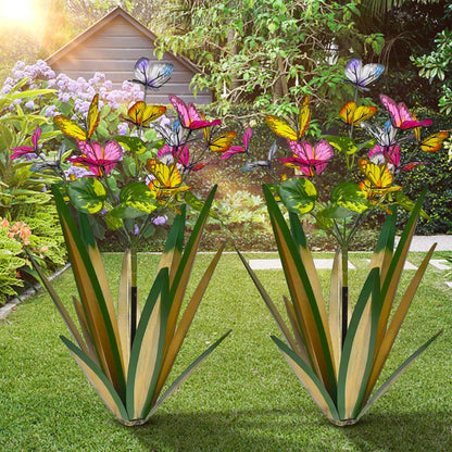 TOMBABY Garden Outdoor Butterfly Enlarge Thickened Wind Resistant Metal Agave Garden Art Metal